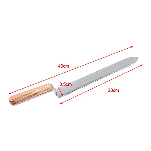 HighQuality 280mm Serrated Blade Beekeeping Tool - Uncapping Knife for Extracting and Scraping Honey - Stainless Steel - Wooden Handle