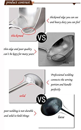 Tenta Kitchen Professional Large Stainless Steel Serving Ladle Spoon - Gravy Ladle Soup Spoon For School Canteen,Hotel Kitchen,Restaurant (3.86"x17") - size: 17"Ladle
