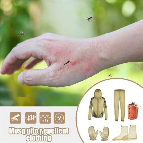 Mosquito Suits For Adult Women Full Body Fly Suit Breathable Jacket Pants Gloves Set for Beekeeping Gardening Camping - size: Large