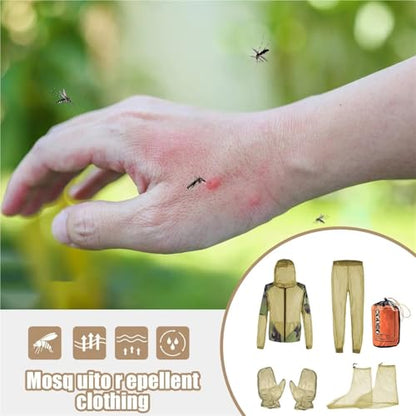 Mosquito Suits For Adult Women Full Body Fly Suit Breathable Jacket Pants Gloves Set for Beekeeping Gardening Camping - size: Large