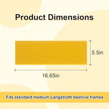 Honey Lake 20-Pack Medium Beehive Foundation Sheets for Langstroth Frames, Beeswax Coated Food-Grade Plastic, Honeycomb Pattern Beekeeping Foundation (Yellow) - color: 20-Medium-Yellow