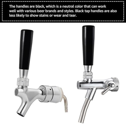 6 PCS Plastic Beer Tap Handle - Short Black Keg Tap Handle for Kegerator Beer Faucet, Draft Beer Tap Handles Fits Standard American 3/8'' Thread - size: 6 Pieces