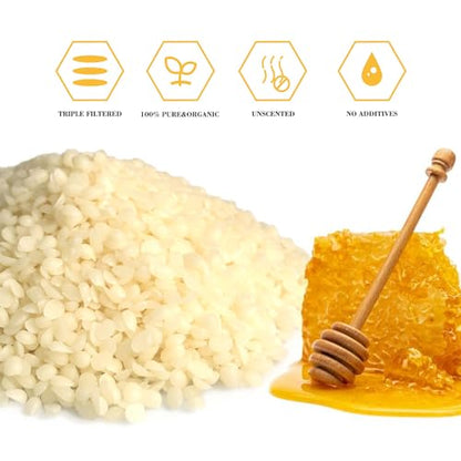 TRINIDa Beeswax Pellets 2LB(32 oz), Organic White Bees Wax for DIY Candles, Beeswax for Candle Making, Skin, Body, Face, and Hair Care, Lotions, DIY Creams, Lip Balm and Soap Making Supplies - color: white 2lb