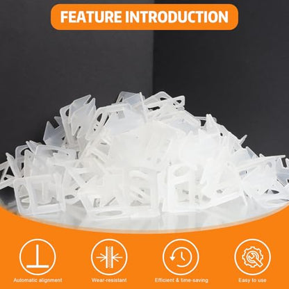 DGSL Tile Leveling System, Tile Spacers Clips Tile Tools, Tile Installation Tools for Professional Ceramic Tile and Stone Installation (1/8 x 3500) - size: 1/8 x 3500