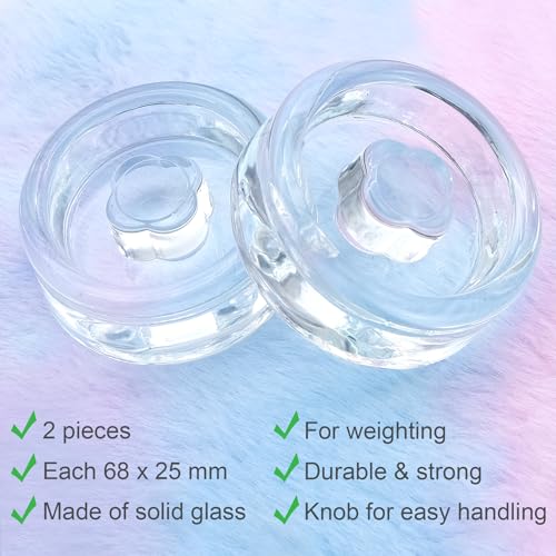2 PCS Glass Fermentation Weights, Fermenting Lids for Wide Mouth Mason Jars, Canning Weights for Home Making Sauerkraut, Pickles, Kimchi