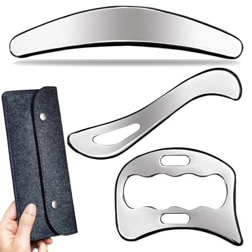 Muscle Scraper Stainless Steel IASTM Massage Tools Set,Gua Sha Scraping Tools for Physical Therapy(3pcs) - style: GYX COELE-02