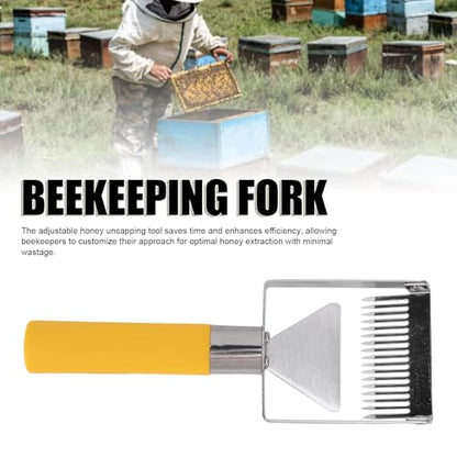 banapoy Honey Uncapping Fork, Adjustable Beekeeping Honey Fork Shovel Tool Stainless Steel Honeycomb Scraper Knife, for Beekeeper Equipment Tool
