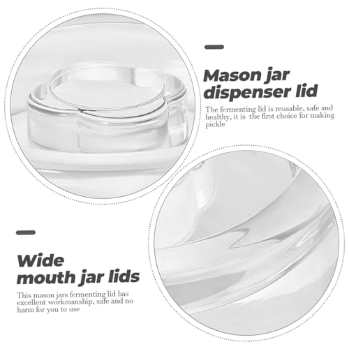 PRETYZOOM Wide Mouth Mason Jar Fermentation Glass Weight Lid for Pickle Can Lids Practical Fermenting Cover for Sauerkraut Kimchi Canning Easy Grip Glass Weight for Home Fermenting Jars
