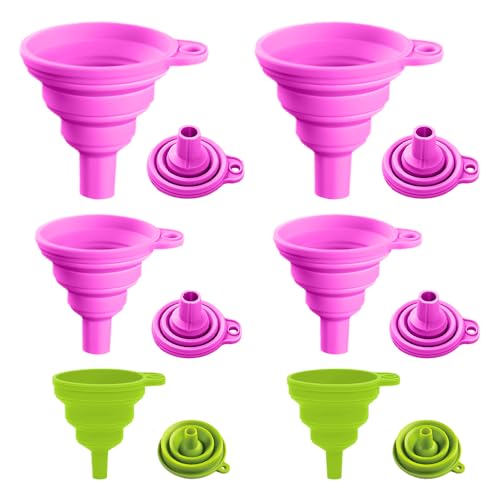 Kitchen Funnel Set, 2025 New Food Grade Silicone Collapsible Funnel Funnels for Kitchen Use Filling Bottles, Food Funnel for Filling Bottles and Water or Powder Transfer 3 Sizes (Color C) - color: Color C