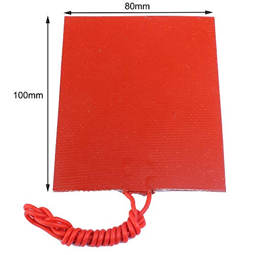 4PCS Silicone Heating Element, Icstation Heating Pad for Electronics 12V 25W Rubber Heater Constant Temperature 80X100mm/3.15X3.94 inch