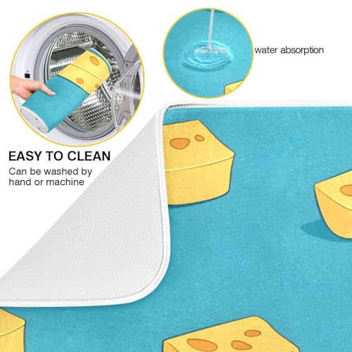 Cheese Dish Drying Mat Absorbent Heat Resistant Reversible Dish Draining Mat for Kitchen Countertops Sinks, 18 x 24 Inch - size: 18 x 24 Inch