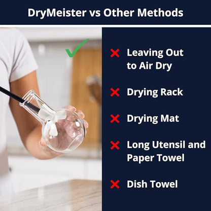 Bottle Drying Wand for Water Bottles & Narrow Openings (>1.25"), Removes Residual Drops - size: Starter Kit