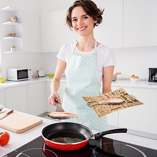 600 Pcs 12 x 12 Inch Deli Wax Paper Sheets Grease Resistant Tray Basket Liners Newsprint Paper Water and Grease Proof Sandwich Wrapping Square Hot Dog Wrappers for Food Baking (Brown) - color: Brown