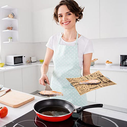 600 Pcs 12 x 12 Inch Deli Wax Paper Sheets Grease Resistant Tray Basket Liners Newsprint Paper Water and Grease Proof Sandwich Wrapping Square Hot Dog Wrappers for Food Baking (Brown) - color: Brown