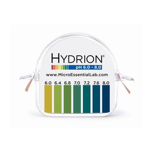 Micro Essential Hydrion 6080 Polystyrene Double Roll Short Range pH Test Paper Dispenser, 6-8 pH Range (Case of 10)