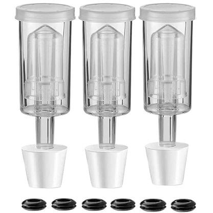 3 Piece Airlock Set for Brewing Wine Making Kimchi (3 Airlock+3 Stoppers+6 Grommets)3 Packs Airlocks for Fermenting Carboy Bucket Airlock with #6 Stoppers - style: 3 Airlock+3 Stoppers+6 Grommets