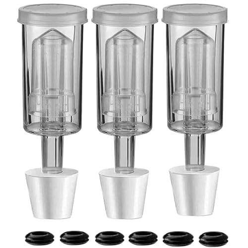 3 Piece Airlock Set for Brewing Wine Making Kimchi (3 Airlock+3 Stoppers+6 Grommets)3 Packs Airlocks for Fermenting Carboy Bucket Airlock with #6 Stoppers - style: 3 Airlock+3 Stoppers+6 Grommets