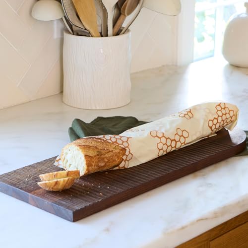 Bee's Wrap Beeswax Wraps for Food - Pack of 2 Bread Wraps - Meadow Magic & Honeycomb - Plastic Free Made in USA Reusable Bread Storage Bags - Organic & Sustainable Sourdough Bags - color: Meadow Magic & Honeycomb 2 Pack