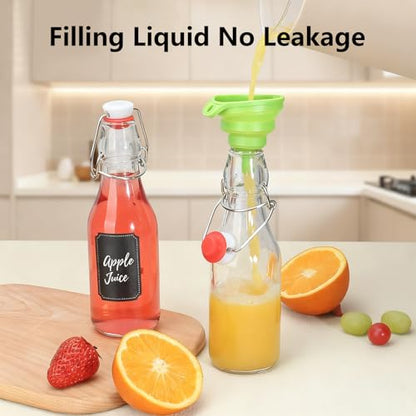 Ruckae 12 Pack 8.5oz Swing Top Glass Bottles with Lids Kombucha Coquito Flip Top Glass Bottle for Syrup Vanilla Extract Brew Beer Kefir Air Tight Bottles for Gift (8.5 oz 12 pack) - size: 8.5 oz 12 pack