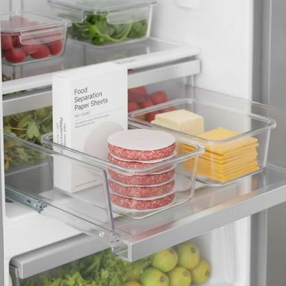 500-Count Pre-Cut Silicone Coated Parchment Sheets, Non-Stick Food Separation Paper for Freezer Storage, Burgers, Cheese, and Baked Goods, White - size: 7.87 x 4.72 x 2.36 in