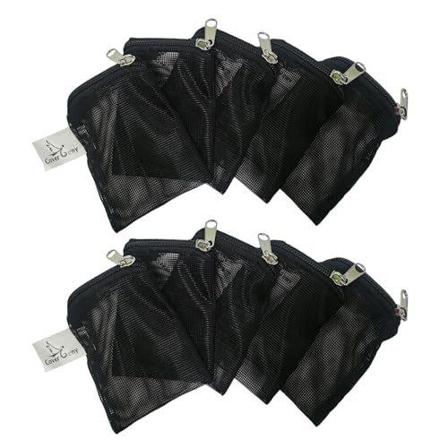 10 Pcs 3" x 4" Aquarium Filter Media Bags Small, Mini Fish Tank Media Mesh Filter Bags for Activated Carbon, Ceramic Media Rings, Mesh Reusable Bags with Zipper Black - size: 3" x 4"