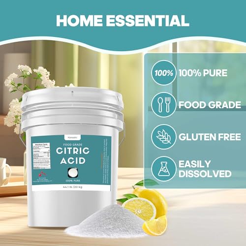 44.1 lb Citric Acid Powder Food Grade, Citric Acid for Cleaning, Canning and Baking, 100% Pure, Natural Preservative, Ideal for DIY Bath Bombs - size: 44.1 lb