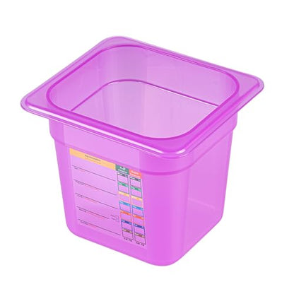 Restaurantware Food Storage Container 1 Pack of 2.3 qt Plastic Stackable Microwave-Safe Bin Dishwasher Safe Freezer Safe Purple Containers for Kitchen Storage - size: 1/6 Size