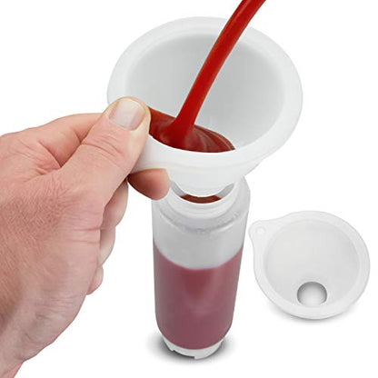 Impresa Silicone Wide Mouth Funnel - Squeeze Bottle Funnel for Thick Liquids - Flexible BPA-Free Silicone Design - Dishwasher Safe Multipurpose Tool - Clear White, 3.25" Opening, 1.25" Stem