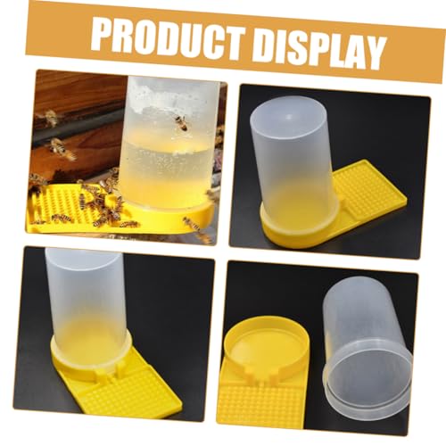 Mikikit Bee Feeder Station for Garden 4Pcs Beehive Water Feeding Cups Mesh Dish Reusable Beekeeping Supplies for Bees for Outdoor Feeding and Hydration