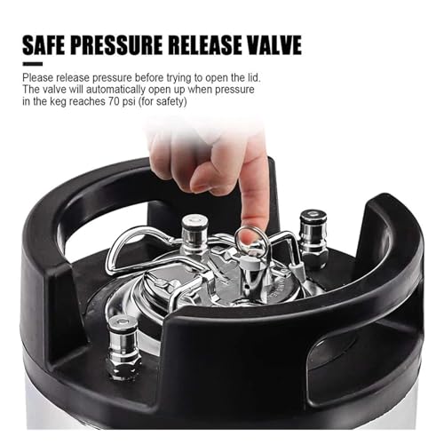 Home Brewing Carbonation Lid with Floating Ball,80cm Dip Tube & Carbonation Keg Lid with Pressure Relief Valve for Fermenter/Corny Keg Brewing Accessories
