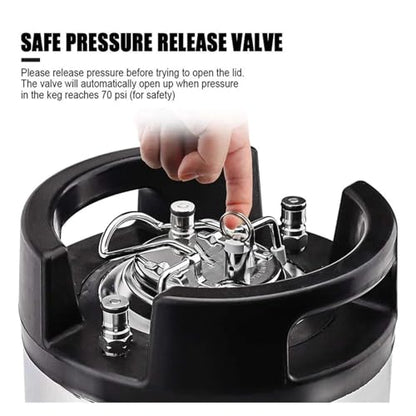 Home Brewing Carbonation Lid with Floating Ball,80cm Dip Tube & Carbonation Keg Lid with Pressure Relief Valve for Fermenter/Corny Keg Brewing Accessories