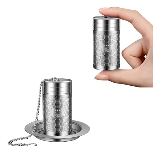 Tea Infuser (Set of 2) with Drip Dray - Ultra Fine Tea Strainer for Loose Leaf Tea - 316 Stainless Steel Tea Steeper (2Pack - Extra Small) - size: Extra Small