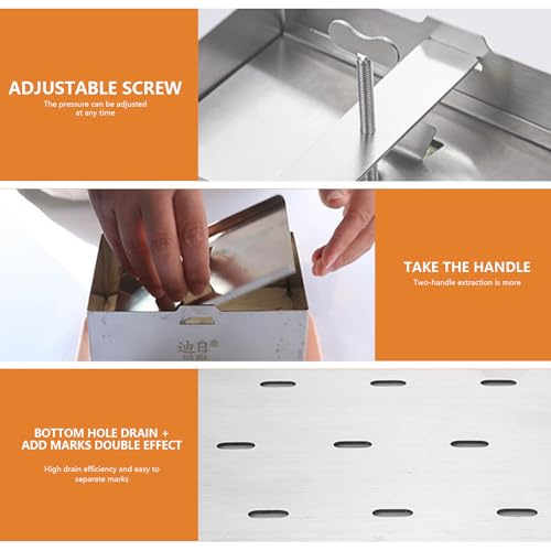 Cheese Press,Tofu Press, Stainless Steel Tofu Presses, Adjustable Paneer Maker with Drain Hole and Drip Tray, Cheese Press for Making 1kg Tofu