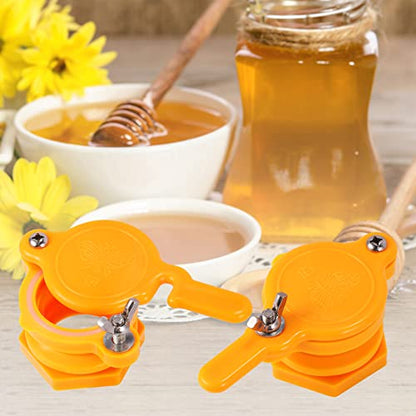2Pcs Honey Gate Valve for 5 Gallon Bucket, Bee Honey Extractor Tap, Nylon Honey Bucket Gate for Honey Equipment Beekeeping Supplies
