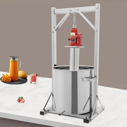 36L Fruit Wine Press - Nature Juice Making Hydraulic Fruit Press for Apple/Carrot/Orange/Berry/Vegetables, Cheese&Tincture&Herbal Press - style: 36L+Hydraulic Jack