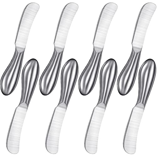 Mudder 8 Piece Stainless Steel Butter Knives, Cheese Spreaders for Cold Butter, Cream, Jam, Pastry, Dishwasher Safe Utensils, Cheese Knife for Kitchen, Restaurant Party, Wedding Housewarming