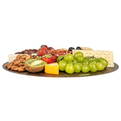Restaurantware Cater Tek 13.8 Inch Charcuterie Boards 10 Faux Wood Cheese Boards - Round Stackable Dark Paper Cardboard Charcuterie Boards Disposable For Serving At Catered Events - color: Dark, size: 13 3/4"