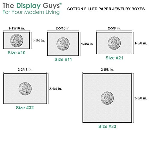 TheDisplayGuys - 25-Pack #10 Cotton Filled Cardboard Paper Jewelry Boxes Gift Case - Matte Black (1.9" x 1.3" x 0.7") - for Shipping or Storage - size: 25 Pack