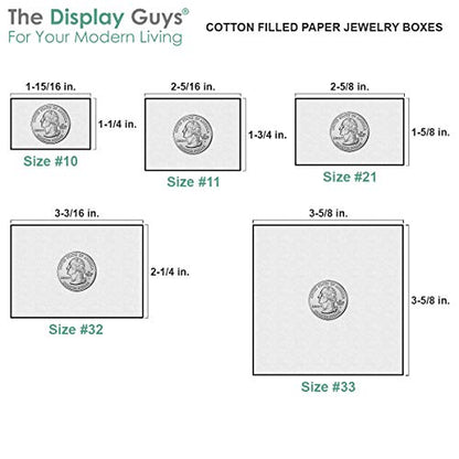 TheDisplayGuys - 25-Pack #10 Cotton Filled Cardboard Paper Jewelry Boxes Gift Case - Matte Black (1.9" x 1.3" x 0.7") - for Shipping or Storage - size: 25 Pack