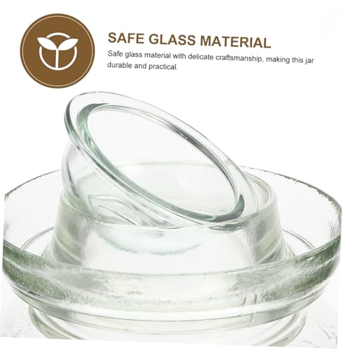 Airtight Glass Pickle Jar 5lb Household Food Storage Container with Water Seal Lid, Thickened Glass Fermentation Crock Set Including Inner Lid, Brush, and Tongs for Kitchen