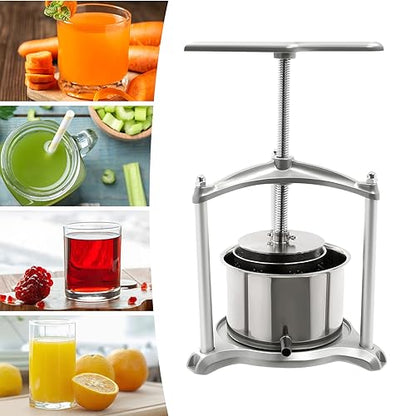 Fruit Wine Press, 3L/6L Fruit Cider Grinder w/Dual Stainless Steel Barrels, Manual Presser Machine, Juice Making for Apple/Carrot/Orange/Berry/Vegetables (3L) - style: 3L