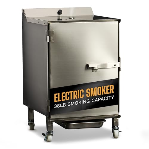 SmokinTex 'The OG' Electric Smoker - Spacious & Insulated Stainless Steel Meat Smoker with 700W Heating, & Temperature Control for BBQ, Jerky, Vegetables - size: 70 lb.