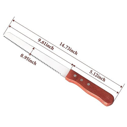 Bread Knife, Stainless Steel Serrated Bread Knife for Homemade Bread, Cakes & Bagels, 10 Inch Kitchens Knifes Saw Breads Cutter, Bagel Sourdough Slicer Knifes with Wooden Handle