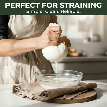 6Pcs Grade100 Cheese Cloths,20x20 Inch,100% Unbleached Cotton,Pre-Cut Reusable Muslin Cheese Cloth for Cooking and Straining, Hemmed Edges