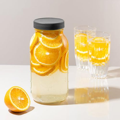 Wide Mouth Mason Jars 64 oz [2-Pack] with Airtight Lids – Large Glass Storage Jars for Pasta, Cookies, Dry Goods & Infused Water | BPA-Free Leak-Proof Lids - size: 64 oz