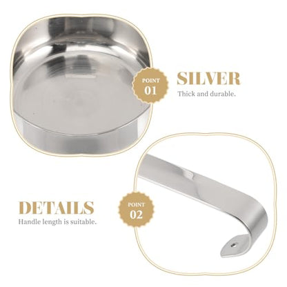 GALPADA Stainless Steel Pizza Sauce Spoon Flat Bottom Ladle for Kitchen Cooking Spoodle Spreader Scoop Serving Utensils Ramen Dumplings Soup Spreading Metallic Silver Restaurant Accessory 10.5 inches