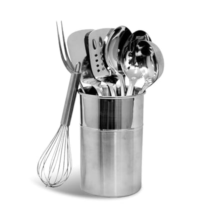 Chef Craft - 8 Piece Stainless Steel Kitchen Utensils Set with Utensil Holder - style: 8 Piece Set with Holder