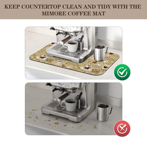 Absorbent Coffee Bar Mat for Espresso Machine & Coffee Maker - Rubber Backed Draining Pad for Countertop - color: Coffee-4