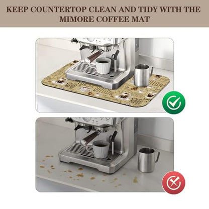 Absorbent Coffee Bar Mat for Espresso Machine & Coffee Maker - Rubber Backed Draining Pad for Countertop - color: Coffee-4