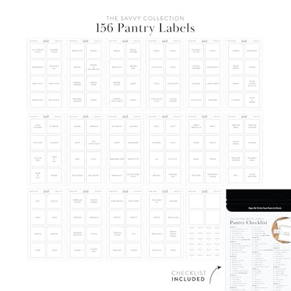 Pantry Labels for Food Containers, 156 Preprinted Kitchen Labels for Storage Bins and Glass Jars, Waterproof Removable Organizing Stickers for Food and Pantry Essentials - style: Modern White Pantry Labels